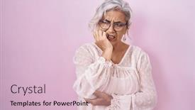  Presentation with pink nails - Slides enhanced with middle-age-woman-with-grey background and a lemonade colored foreground