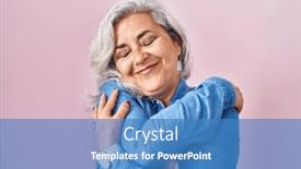  Presentation with hair care - Presentation theme with middle-age-woman-with-grey background and a teal colored foreground