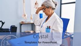  Presentation with recovery - Presentation enhanced with middle-age-woman-with-grey background and a teal colored foreground