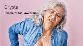  Presentation with backache - Slides consisting of middle-age-woman-with-grey background and a lemonade colored foreground