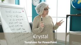  Presentation with maths - Presentation enhanced with middle-age-woman-with-grey background and a gray colored foreground