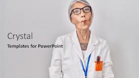  Presentation with lips - Slides featuring middle-age-woman-with-grey background and a light gray colored foreground