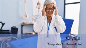  Presentation with recovery - Slides consisting of middle-age-woman-with-grey background and a teal colored foreground