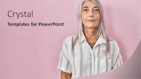  Presentation with pink simple - Slide deck consisting of middle-age-woman-with-grey background and a lemonade colored foreground