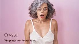  Presentation with fear - Presentation with middle-age-woman-with-grey background and a lemonade colored foreground