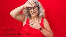  Presentation with fever - Slides having middle-age-woman-with-grey background and a  colored foreground