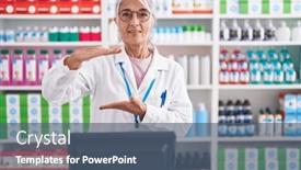  Presentation with working - Presentation theme with middle-age-woman-with-tattoos background and a ocean colored foreground