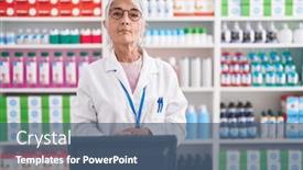  Presentation with simple - Slide set having middle-age-woman-with-tattoos background and a ocean colored foreground