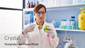  Presentation with food problem - Slide deck having middle-age-woman-working background and a light gray colored foreground