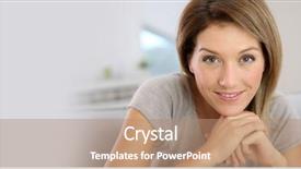  Presentation with aged - Slide deck consisting of middle-aged blond woman template background and a  colored foreground