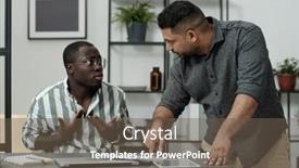  Presentation with task - PPT theme with middle-aged-boss-bending-over background and a  colored foreground