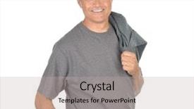  Presentation with shoulder - Amazing presentation having middle aged businessman wearing tee shirt with jacket over his shoulder isolated on white backdrop and a mint green colored foreground