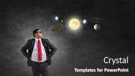  Presentation with confident - PPT theme consisting of middle aged confident businessman hands on waist background and a dark gray colored foreground