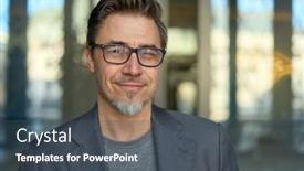  Presentation with business casual - Slide deck having middle-aged-confident-businessman background and a dark gray colored foreground