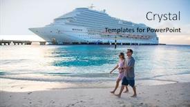  Presentation with walking together - Slide set featuring middle-aged-couple-enjoying background and a light blue colored foreground