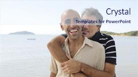  Presentation with gay - PPT theme with middle aged couple gay couple background and a sky blue colored foreground