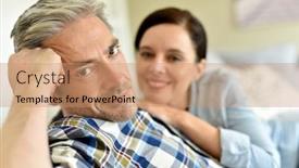  Presentation with relaxing - PPT layouts featuring middle-aged-couple-relaxing background and a coral colored foreground