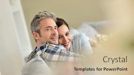  Presentation with relaxing - PPT layouts featuring middle-aged-couple-relaxing background and a soft green colored foreground