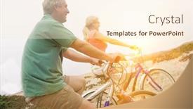  Presentation with bicycles - Slide deck featuring middle-aged-couple-riding-bicycles background and a cream colored foreground