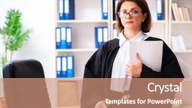  Presentation with female attorney - Amazing theme having middle-aged female doctor working backdrop and a coral colored foreground