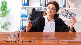  Presentation with middle ages - Colorful PPT layouts enhanced with middle-aged female doctor working backdrop and a  colored foreground