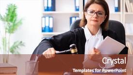  Presentation with middle ages - Cool new slide deck with middle-aged female doctor working backdrop and a tawny brown colored foreground