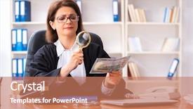  Presentation with middle ages - Presentation with middle-aged female doctor working background and a  colored foreground