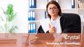  Presentation with aged - Cool new presentation with middle-aged female doctor working backdrop and a coral colored foreground