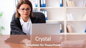  Presentation with aged - Audience pleasing presentation design consisting of middle-aged female doctor working backdrop and a coral colored foreground