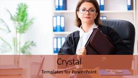  Presentation with middle ages - Presentation design consisting of middle-aged female doctor working background and a red colored foreground