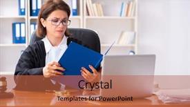  Presentation with middle ages portrait - Audience pleasing slide set consisting of middle-aged female doctor working backdrop and a red colored foreground