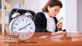  Presentation with middle ages - PPT theme consisting of middle-aged female doctor working background and a red colored foreground