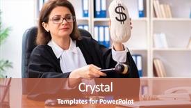  Presentation with middle ages portrait - Slide deck with middle-aged female doctor working background and a coral colored foreground