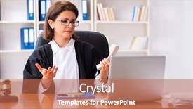  Presentation with middle ages - Amazing PPT theme having middle-aged female doctor working backdrop and a coral colored foreground