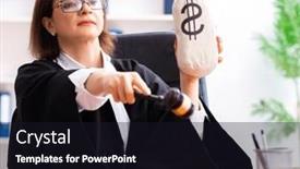  Presentation with aged - Presentation consisting of middle-aged-female-doctor-working background and a wine colored foreground