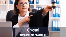  Presentation with aged - Slide deck with middle-aged-female-doctor-working background and a wine colored foreground