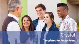  Presentation with middle school - Slide set consisting of middle aged high school teacher background and a ocean colored foreground