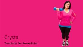  Presentation with workout - Presentation featuring middle-aged-hispanic-woman background and a red colored foreground