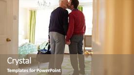  Presentation with middle east dubai mall shopping - Cool new PPT theme with couple kissing in a hotel backdrop and a violet colored foreground