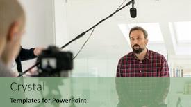  Presentation with interview - Theme featuring middle-aged-man-having-interview background and a seafoam green colored foreground