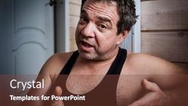  Presentation with aged - Presentation theme featuring middle-aged-man-in-t background and a tawny brown colored foreground