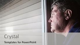  Presentation with aged - Slides consisting of middle-aged-man-looking-out background and a light gray colored foreground