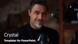  Presentation with wine tasting - Presentation theme consisting of middle-aged-man-tasting-drinking background and a  colored foreground