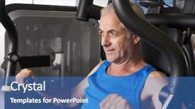  Presentation with middle ages - Audience pleasing PPT layouts consisting of aged man using weights machine backdrop and a teal colored foreground