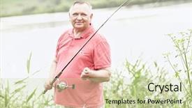  Presentation with aged - Audience pleasing presentation theme consisting of middle aged man wearing polo backdrop and a soft green colored foreground