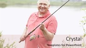  Presentation with aged - Amazing presentation having middle aged man wearing polo backdrop and a coral colored foreground