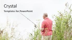  Presentation with spinning - Slide deck consisting of middle aged man wearing polo background and a  colored foreground