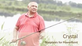  Presentation with spinning - Theme with middle aged man wearing polo background and a  colored foreground