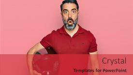  Presentation with aged - Slide deck featuring middle-aged-man-with-beard background and a red colored foreground