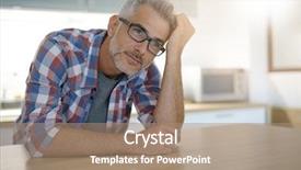  Presentation with old age - Theme featuring middle-aged man with grey background and a coral colored foreground